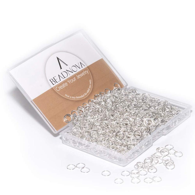 BEADNOVA 7mm Open Jump Rings for Jewelry Making Silver Jewelry Jump Rings for Keychains and Earrings (900Pcs) - Image 1